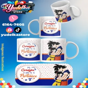 Taza 11Onz Goku corazón solo te pertenece
