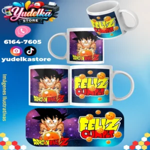 Taza 11Onz Goku feliz cumple 2